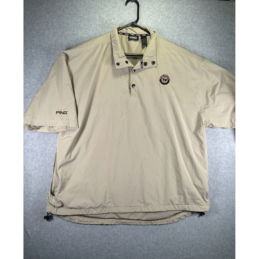 Ping Collection The Brickhed Golf Windbreaker Jacket Mens XL Beige Mesh Lined